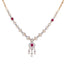 18K Rose Gold, Ruby & 1.13 CT Diamond Necklace Set (13.22 grams)