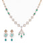 18K Rose Gold, Emerald & 1.97 CT Diamond Necklace Set (18.13 grams)
