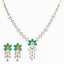 18K Rose Gold, Emerald & 3.05 CT Diamond Necklace Set (23.29 grams)