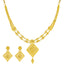 22K Gold Filigree Necklace & Earring Set (24.9 grams)