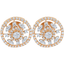 18K Rose Gold & 0.52 CT Diamond Earrings (3.35 grams)