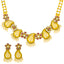 22K Antique Gold & Kundan Necklace & Earring Set (52.3 grams)