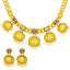 22K Antique Gold & Kundan Necklace & Earring Set (55.6 grams)