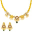 22K Antique Gold & Kundan Necklace & Earring Set (35.4 grams)