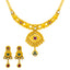 22K Antique Gold & Kundan Necklace & Earring Set (40.7 grams)
