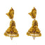 22K Gold Temple Bridal Necklace Set w/ Emerald, Ruby, and Pearls (67g)