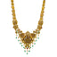 22K Gold Temple Bridal Necklace Set w/ Emerald, Ruby, Pearls (79.7 gm)