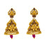22K Gold Temple Bridal Necklace Set w/ Emerald Ruby Pearl (75.6 gm)