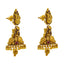 22K Gold Temple Bridal Necklace Set w/ Emerald, Ruby, and Pearl (27g)