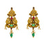 22K Gold Temple Bridal Necklace Set w/ Emerald, Ruby, Pearl (43.4g)