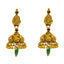 22K Gold Temple Bridal Necklace Set w/ Emerald, Ruby, Pearl (37 g)