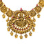22K Antique Gold Temple Necklace Set w/ Ruby (52.4g)
