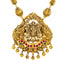 22K Antique Gold Temple Necklace w/ Emerald, Ruby (39g)