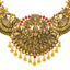 22K Antique Gold Temple Necklace w/ Ruby (68.5g)