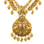 22K Yellow Gold Temple Necklace Set w/ Emerald, Ruby, CZ (66.1g)