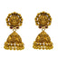 22K Antique Gold Temple Jhumka Earrings w Ruby (12.4g)