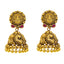 22K Antique Gold Temple Jhumka Earrings with Ruby (13.4g)