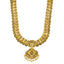 22K Antique Gold Temple Necklace Set w/ Emerald, Ruby, CZ (92.2g)