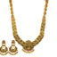 22K Antique Gold Temple Necklace Set w/ Emerald, Ruby (77.6g)