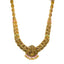 22K Antique Gold Temple Necklace Set w/ Emerald, Ruby (77.6g)