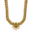 22K Gold Temple Bridal Necklace Set (E-7.1g)