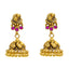 22K Antique Gold Temple Necklace Set w/ Emerald, Ruby (80.6g)