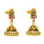 22K Antique Gold Temple Necklace Set w/ Emerald, Ruby (80.6g)