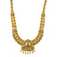 22K Antique Gold Temple Necklace Set w/ Emerald, Ruby (80.6g)