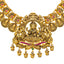 22K Antique Gold Temple Necklace Set w/ Emerald, Ruby (80.6g)