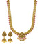 22K Antique Gold Temple Necklace Set w/ Ruby (70.1g)