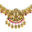 22K Antique Gold Temple Necklace Set w/ Ruby (70.1g)