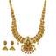 22K Antique Gold Bridal Temple Necklace Set w/Ruby (73.8 grams)