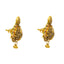 22K Antique Gold Stud Earrings with Emerald, Ruby, CZ (4.2g)