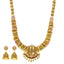 22K Gold Temple Bridal Necklace Set w/ Emerald, Ruby (82.3 grams)