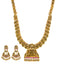 22K Antique Gold Temple Ruby Bridal Necklace Set (82.6 grams)