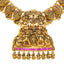 22K Antique Gold Temple Ruby Bridal Necklace Set (82.6 grams)