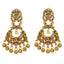 22K Antique Gold Temple Chandbali Earrings with Ruby (15.7g)