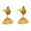 22K Antique Gold Temple Necklace Set w/ Emerald, Ruby, CZ (88.9g)