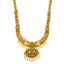 22K Antique Gold Temple Necklace Set w/ Emerald, Ruby, CZ (88.9g)