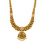 22K Antique Gold Temple Necklace Set w/ Emerald, Ruby, CZ (81.8 grams)