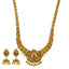 22K Antique Gold Temple Necklace Set w/ Ruby (68.8g)
