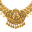 22K Antique Gold Temple Necklace Set w/ Ruby (68.8g)
