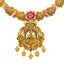22K Gold Ruby Temple Bridal Necklace (40.8 grams)