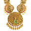 22K Gold Ruby CZ Temple Necklace and Vaddanam Waist Belt (99.9g)
