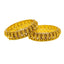 22K Gold Antique Temple Bangle Pair Size 2.6 w/ Ruby & Pearl (44.3g)