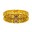22K Gold Antique Temple Bangle Pair size 2.6 w/ Pearl (35.1g)