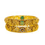 22K Gold Antique and Emerald Temple Bangle Pair size 2.6 (38.2g)