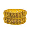 22K Gold Antique Temple Bangle Pair size 2.4 w/ Emerald, Ruby (39.5g)