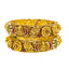 22K Gold Temple Bangles size 2.4 w/ Emerald, Ruby, Pearls (47.6g)