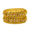 22K Antique Lakshmi Bangle Pair size 2.4 w/ Ruby, Pearl (39.2g)